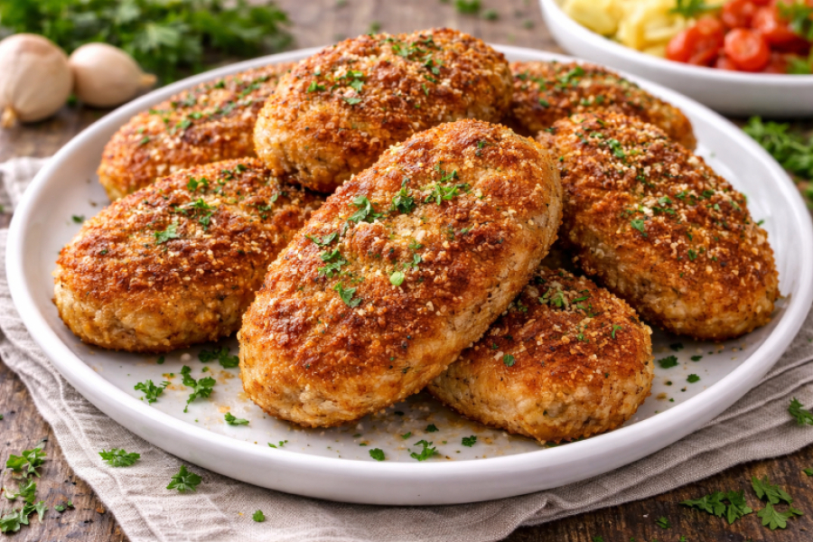 Лью кефир прямо в фарш и жарю именно так: котлеты-облачка сверху хрустят, а внутри без мякиша и молока