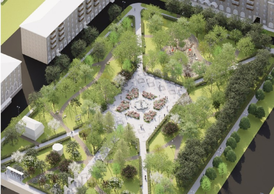 В сквере &laquo;Тебриз&raquo; в Казани появятся пешеходные дорожки, освещение и зоны отдыха