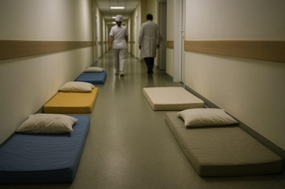 В больнице Шымкента матерей с детьми размещают на полу в коридорах